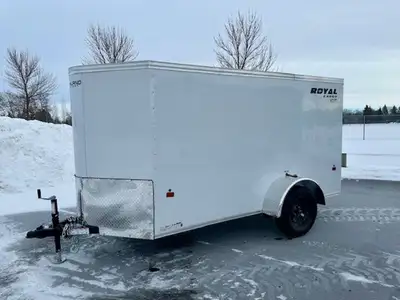 Southland 5x12 cargo trailer with ramp door, and rv style side door. White in colour. Single axle. C...
