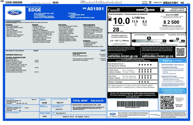 2021 Ford Edge SEL No Accidents | Heated Steering Wheel | Rem... in Cars & Trucks in Calgary - Image 3