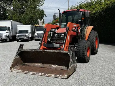 2011 Kubota M8540 D front-end loader tractor diesel, 3.8L, 4 cylinder, 2 door, manual, 4WD, orange e...