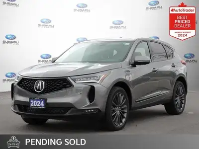 New Price! Odometer is 21674 kilometers below market average! Gray 2024 Acura RDX Platinum Elite SH-...