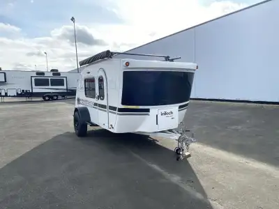inTech RV Luna Rover teardrop trailer highlights: Sleeps Two 32in.in. TV Rugged Decals MaxxAir Vent...
