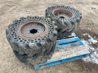 Solid airless skid steer rubber on rims for 10-16.5 tires