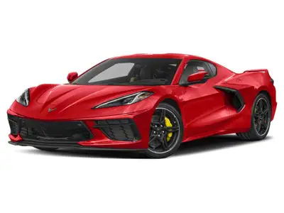 The 2020 Chevrolet Corvette Stingray Coupe 1LT in a striking red finish with its rear-wheel drive an...