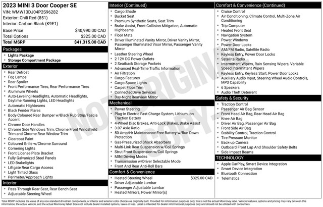 2023 Mini SE 3 Door Cooper ELECTRIC| NO ACCIDENTS| 181HP in Cars & Trucks in Markham / York Region - Image 3