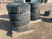 11.00R20 Michelin radial forklift tires w free rims - $299 each 