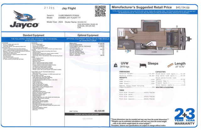 2024 JAYCO JAY FLIGHT 235MBH in Travel Trailers & Campers in Hamilton - Image 3