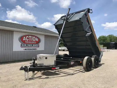 ACTION SERIES 6' X 10' DUMP TRAILER WITH 5 TON GVWR, WOOD EXTENSIONS AND TARP KIT! Handcrafted with...