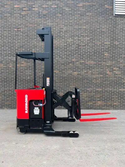 Keywords: Raymond reach forklift, electric reach forklift, 3,500 lbs capacity, 3-stage mast, forklif...