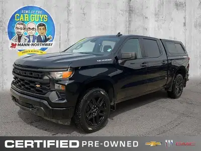 Unleash the power of the 2023 Chevrolet Silverado 1500 Custom Crew Cab. This black beauty boasts a p...