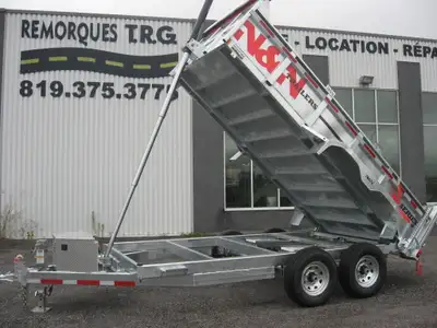 Gros Dompeur 7X14 Galvanisé a chaud 2 essieux 7000 lbs chacune Acier 11 gauge (le plus épais sur le...