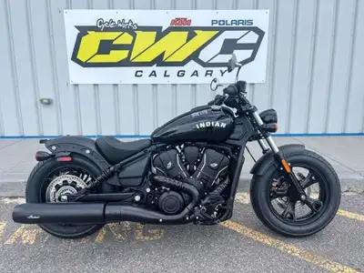 CALL OR TEXT 403-230-1920, SUPPLIES LIMITED! 2025 Indian Motorcycle Scout Sixty Bobber Black Metalli...