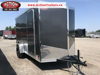 IRON SERIES 6' X 12' SINGLE AXLE CARGO TRAILER WITH REAR DOUBLE BARN DOORS AND 6in. EXTRA HEIGHT! Un...