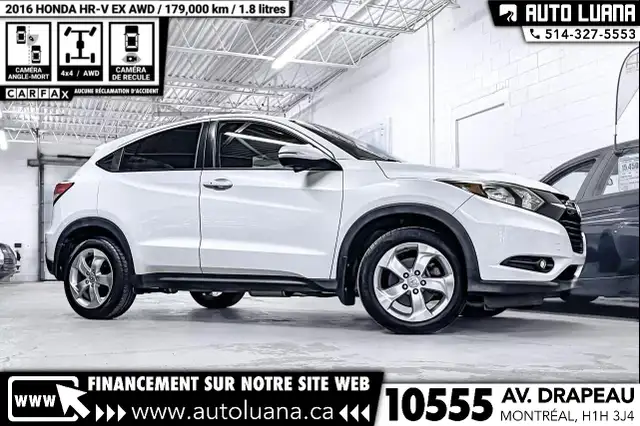 2016 HONDA HR-V EX AWD/TOIT/CAMERA ANGLE MORT/PUSH START/MAGS in Cars & Trucks in City of Montréal - Image 2