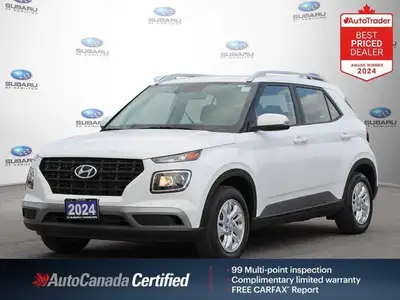 New Price! Odometer is 3561 kilometers below market average! Lunar White 2024 Hyundai Venue Preferre...