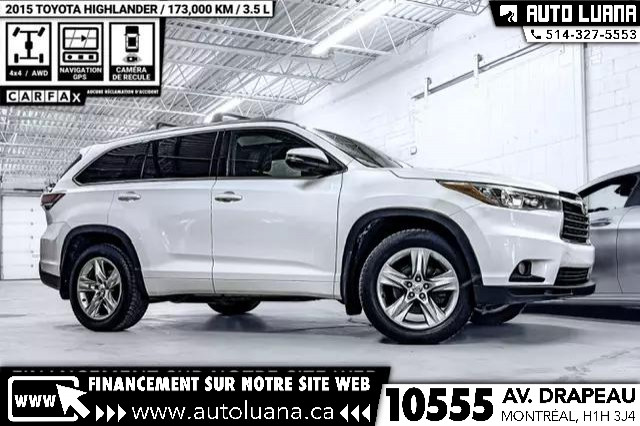 2015 TOYOTA Highlander Limited AWD/CUIR/NAVI/TOIT/ANGLE MORT/CAM in Cars & Trucks in City of Montréal