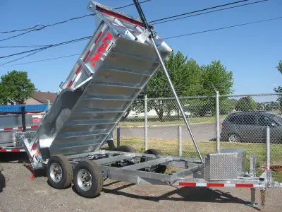 Dompeur galvanisé 6X12 ou 7X12 Année 2024.. 2 essieux 5200 lbs chacune .. PNBV 9850 lbs (pas de bala...