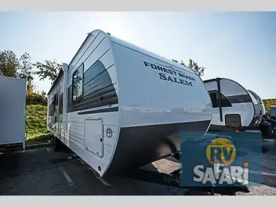 Forest River Salem travel trailer 29VBUD highlights: Private Bunkhouse Fireplace Panoramic Windows E...