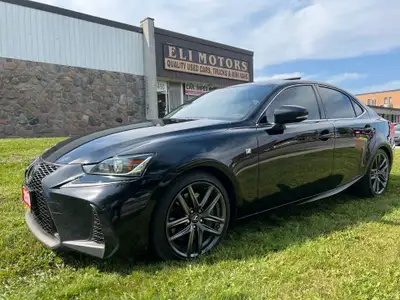 2018 LEXUS IS300 F-SPORT LEVEL 2 AWD. BLACK ON BLACK LEATHER INTERIOR. POWER SUNROOF. REAR VIEW CAME...