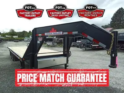 NEW 8.5x24ft Straight Deck Gooseneck Trailer from Canada Trailers - (2) 7,000 lb Axles w/ Easy Lube...