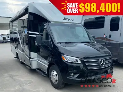 Jayco Melbourne Prestige Class C diesel motorhome 24LP highlights: Full Wall Slide Queen Bed U-Shape...