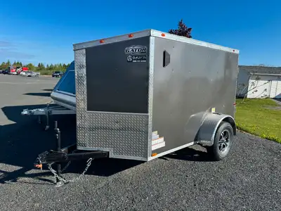 New nice little 5x8 plus V-nose encolosed trailer -Perfect for atv or motocycles -Mag wheels -Ramp d...