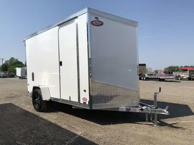 LEGACY SERIES ALL ALUMINUM FRAME 6' X 12' SINGLE AXLE CARGO WITH REAR DOUBLE BARN DOORS AND POLYCORE...