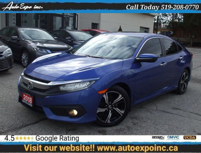  2018 Honda Civic Touring,GPS,Leather,Sunroof,Tinted,Certified,T