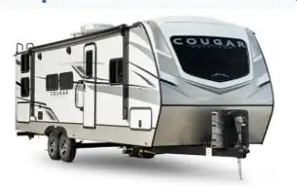 Keystone Cougar Half-Ton travel trailer 25MLEWE highlights: Rear Kitchen Spacious Full Bath King Bed...