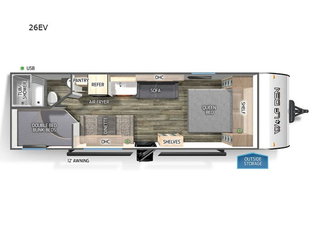 2024 Forest River RV Cherokee Wolf Den 26EV in Travel Trailers & Campers in Moncton - Image 2