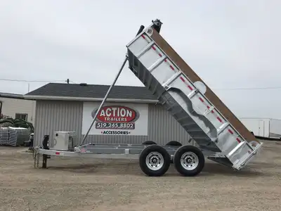 ACTION SERIES 7' X 14' DUMP TRAILER WITH 7 TON GVWR, WOOD EXTENSIONS AND TARP KIT! Handcrafted with...