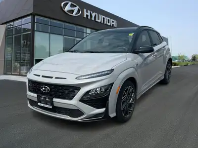 This Certified Pre-Owned 2022 Hyundai Kona 1.6T N Line AWD, available at Ajax Hyundai, combines spor...