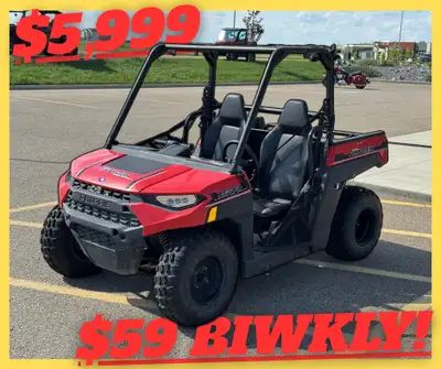 PAYMENTS AS LOW AS $59 BI WEEKLY! HARD TO FIND 2019 POLARIS RANGER 150 AS THEY ARE NOT SHIPPING NEW...