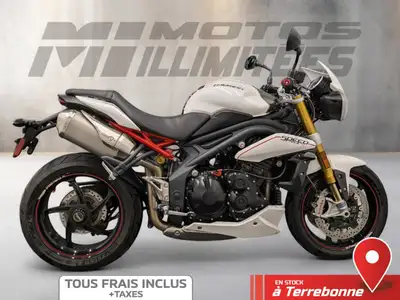 TRIUMPH Speed Triple R ABS 2013 Blanche 34842 km au compteur. Motos Illimitées Terrebonne. Prix de v...