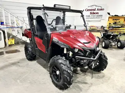2019 Yamaha Wolverine 850 X2 outfitted with a Warn winch, roof, LED light bar, 14” MSA wheels and Ma...