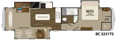 Heartland Big Country FW w/Rear Living Area Including: Sofa w/Overhead Storage, Slideout Lounge Chai...