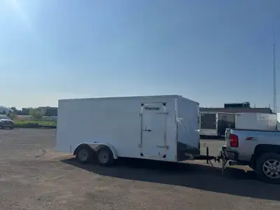 New 2025 7x16 Enclosed Trailer - MADE IN CANADA -One in stock, stock#8274 -Rear barn door -6'6" inte...