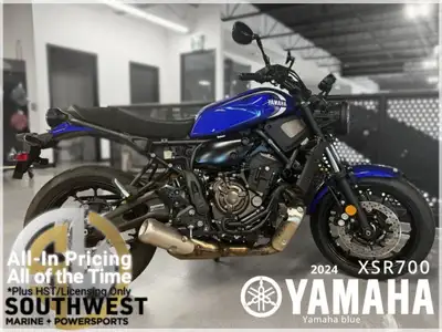 2024 Yamaha XSR700 No Hidden Fees 2024 XSR700 Description Based on the popular MT-07, the XSR700 is...