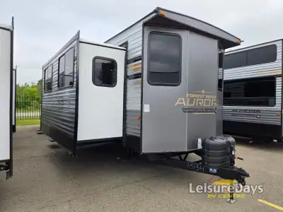 Forest River Aurora destination trailer 39FLTS highlights: Kitchen Island Rear Private Bedroom Front...