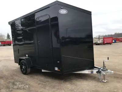 LEGACY SERIES ALL ALUMINUM FRAME 7' X 12' SINGLE AXLE CARGO WITH BARN DOORS, 12in. EXTRA HEIGHT, KAP...