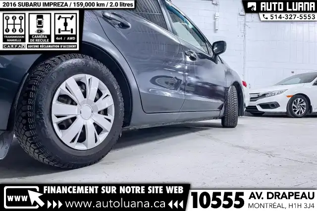 2016 SUBARU Impreza 2.0i MANUEL/CAMERA/CRUISE CONTROL/BLUETOOTH in Cars & Trucks in City of Montréal - Image 12