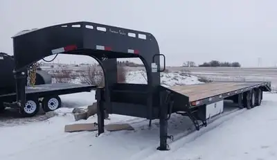 2025 Precision Gooseneck Trailer 27' deck plus 5' beavertail 2 - 12,000 lb axles Beavertail popup 2...