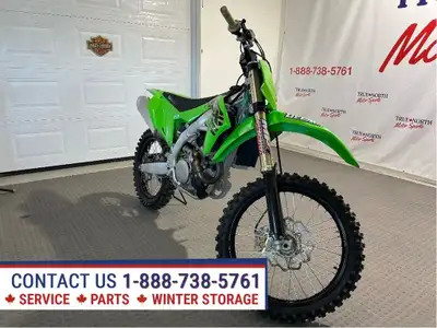 Check out this very clean, like new KX450 at True North Motor Sports. Powered by 449 cc DOHC liquid...