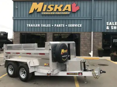 New from Miska Trailer Factory - All-Aluminum 5 Ton Dump Trailer 9,900lb GVWR, 81in.x10' Aluminum Du...