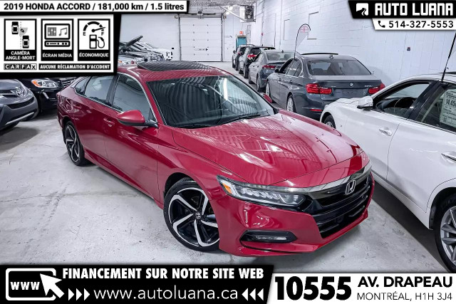 2019 HONDA Accord Sport CARPLAY/CAM ANGLE MORT/TOIT/MAGS 19" in Cars & Trucks in City of Montréal - Image 2
