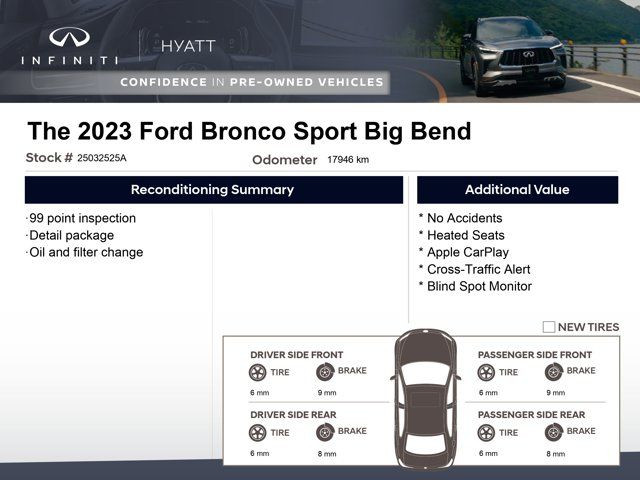 2023 Ford Bronco Sport Big Bend - No Accidents | Heated Seats in Cars & Trucks in Calgary - Image 2
