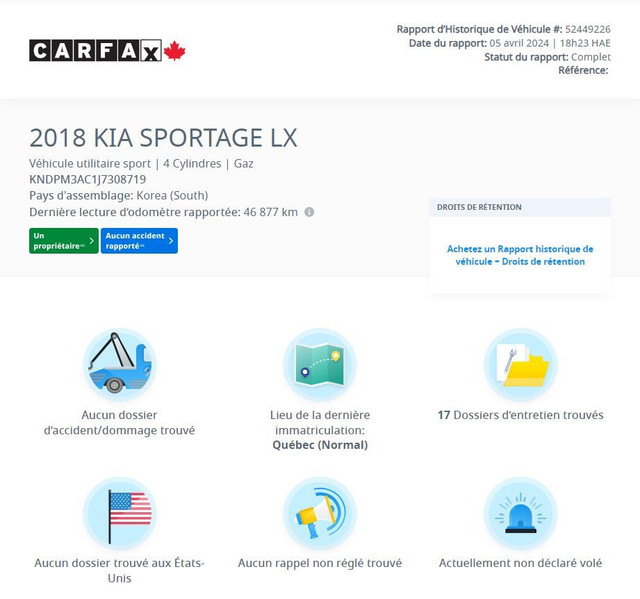 2018 Kia Sportage LX | BLUETOOTH | 8 ROUES | BAS KM | CARPLAY |  in Cars & Trucks in Laval / North Shore - Image 3