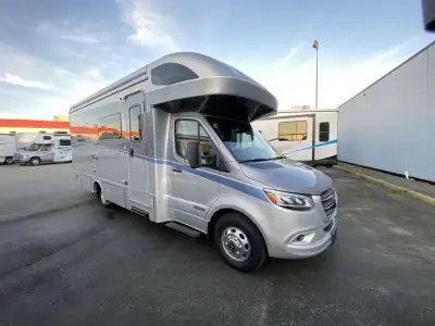 Winnebago View Class C diesel motorhome 24T highlights: Rear Bath Murphy+ Bed Fold-Down Table and Ch...