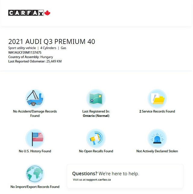 2021 Audi Q3 Quattro-Pano Roof-Apple Play-Heated Wheel-F & R Par in Cars & Trucks in London - Image 3