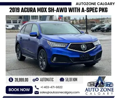 2019 Acura MDX SH-AWD with A-SPEC Package |  $432.00/bi-weekly