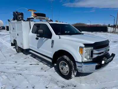 2017 Ford F350 Extended Cab Dually 4x4 Utility Service Truck + 6.2L Gas Engine + 4x4 W/ AutoMatic Tr...